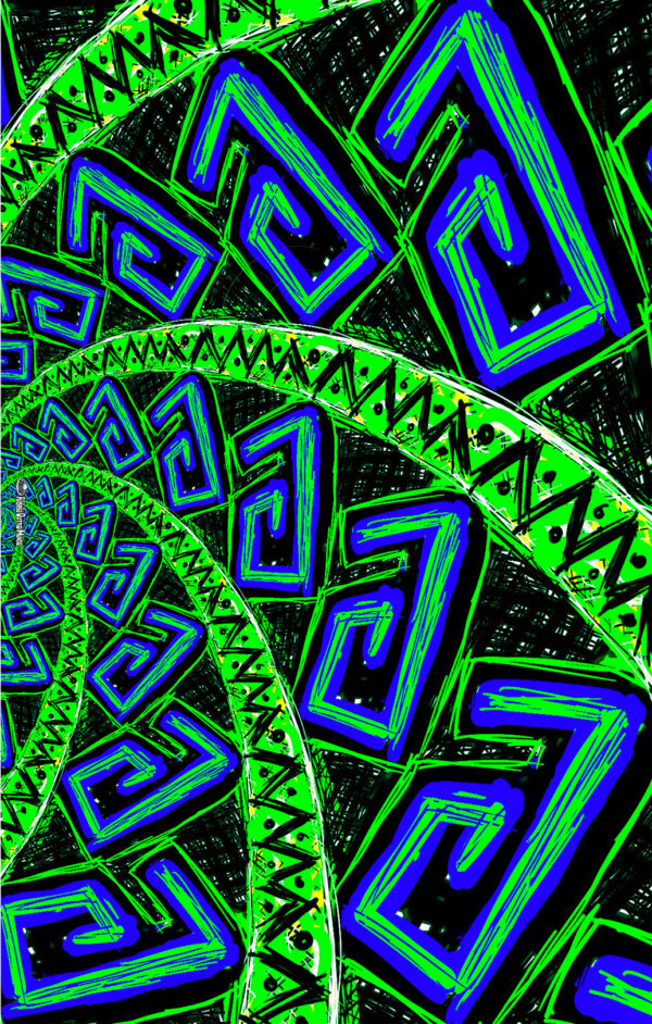 Par de Swing Flags - MAORI VORTEX GREEN & BLUE - Image 2