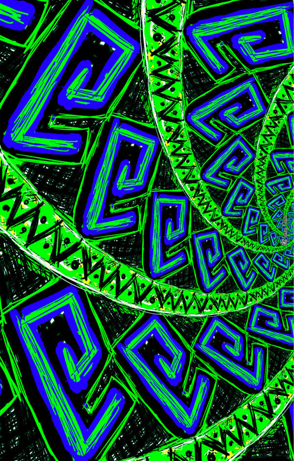Par de Swing Flags - MAORI VORTEX GREEN & BLUE